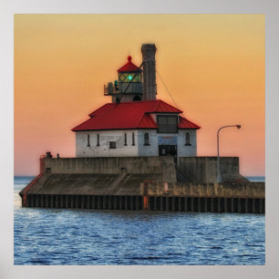 Lighthouse on Lake Superior, Duluth Minnesota Poster