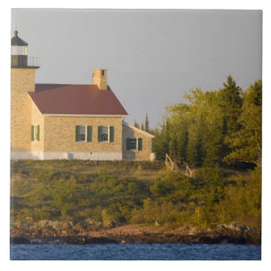 Lighthouse on Lake Superior near Copper Harbour Ceramic Tile
