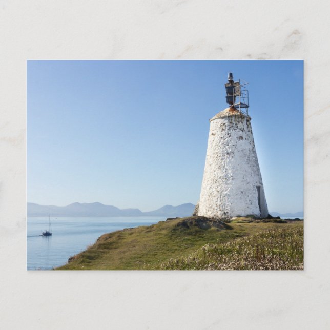 Lighthouse on Llanddwyn Island, Anglesey, Wales Postcard (Front)