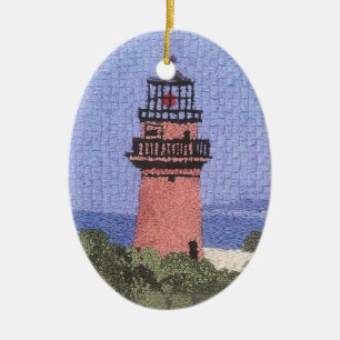 Lighthouse on Martha's Vineyard Ceramic Tree Decoration