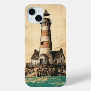 Lighthouse on the coast iPhone 15 mini case