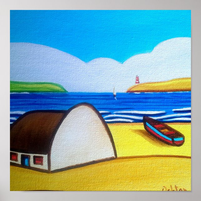 Lighthouse On The Headland Poster (Front)