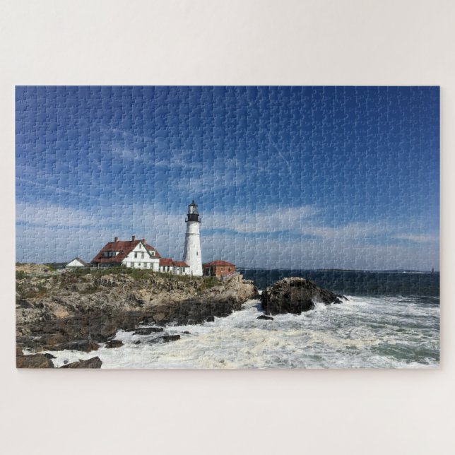 Lighthouse on the Ocean Jigsaw Puzzle (Horizontal)