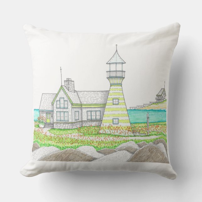 Lighthouse Outdoor Pillow (Front)
