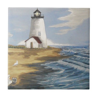 Lighthouse Painting Ceramic Tile