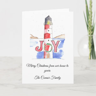 Lighthouse Personalized Christmas Card
