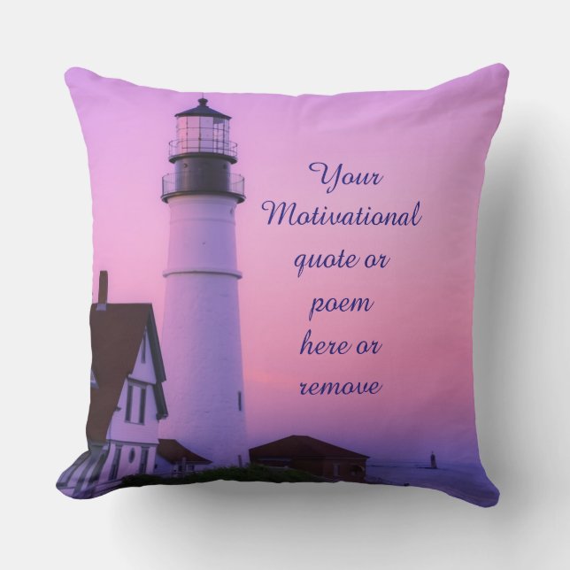 Lighthouse Pink Sky Cushion (Front)