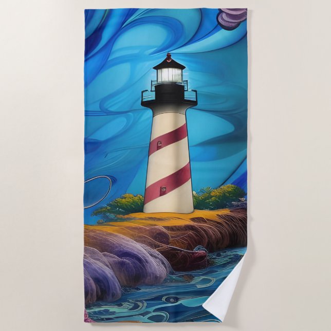 Lighthouse Point  Beach Towel (Front)