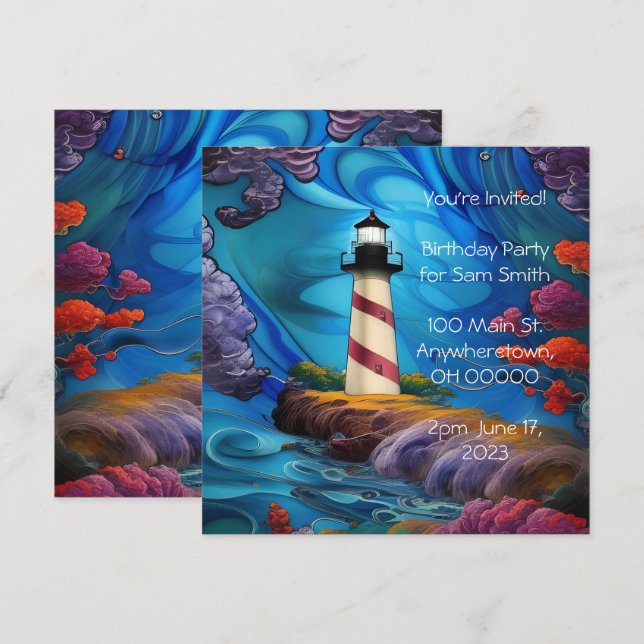 Lighthouse Point Invitation (Front/Back)
