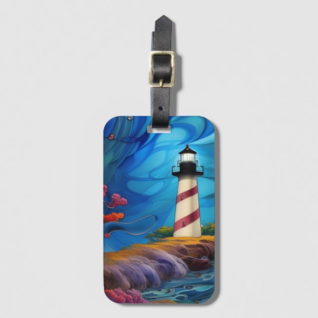 Lighthouse Point  Luggage Tag (Front Vertical)