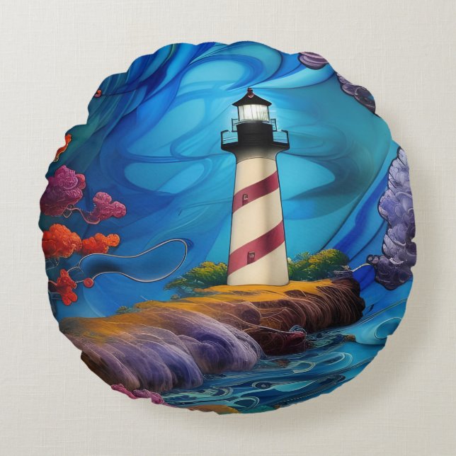 Lighthouse Point Round Cushion (Front)