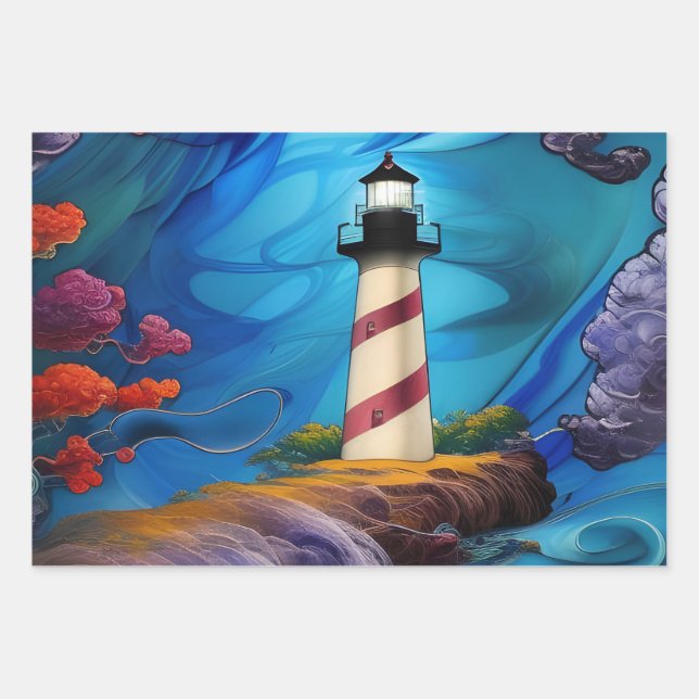 Lighthouse Point  Wrapping Paper Sheet (Front 3)