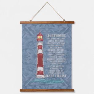 Lighthouse Purpose Matched to Jesus Christ Hanging Tapestry