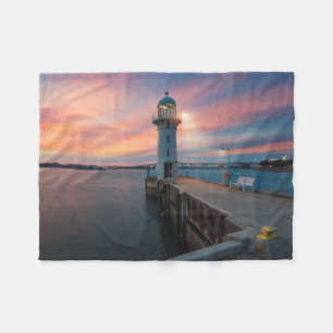Lighthouse Raffles Marina, Singapore Fleece Blanket