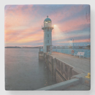 Lighthouse Raffles Marina, Singapore Stone Coaster