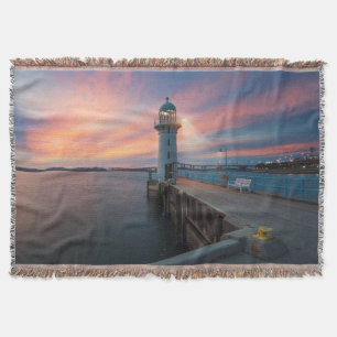 Lighthouse Raffles Marina, Singapore Throw Blanket
