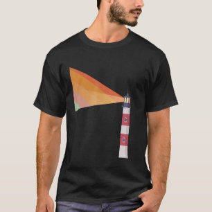 Lighthouse Rainbow Pop Culture Surf Skate Retro T-Shirt