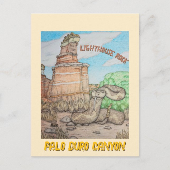 Lighthouse Rock Rattlesnake Postcard (Front)