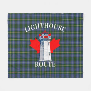 Lighthouse route Peggy's cove Nova Scotia Tartan F Fleece Blanket