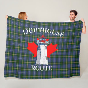 Lighthouse route Peggy's cove Nova Scotia Tartan F Fleece Blanket