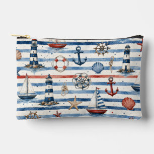 Lighthouse Sailboat Anchor Beach Design Accessory Pouch