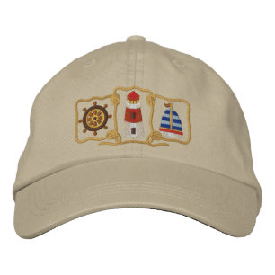 Lighthouse & Sailboat Embroidered Hat