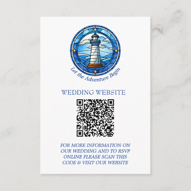 Lighthouse Sailing Nautical Maritime Wedding Enclosure Card (Front)