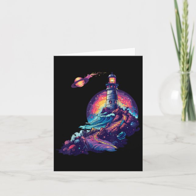 Lighthouse Sailing Sea Beach Boating Seaside House Card (Front)