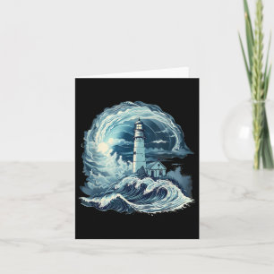 Lighthouse Sailing Sea Beach Boating Seaside House Card