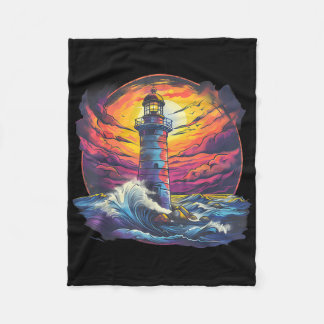 Lighthouse Sailing Sea Beach Boating Seaside House Fleece Blanket