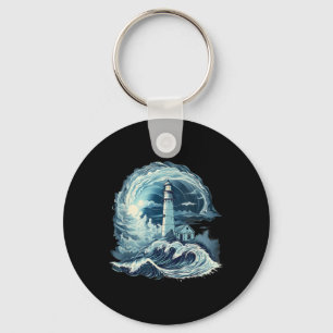 Lighthouse Sailing Sea Beach Boating Seaside House Key Ring