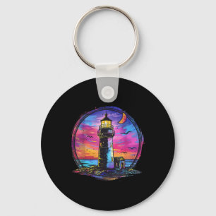 Lighthouse Sailing Sea Beach Boating Seaside House Key Ring