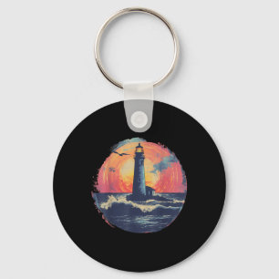 Lighthouse Sailing Sea Beach Boating Seaside House Key Ring