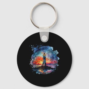 Lighthouse Sailing Sea Beach Boating Seaside House Key Ring