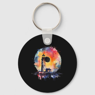 Lighthouse Sailing Sea Beach Boating Seaside House Key Ring