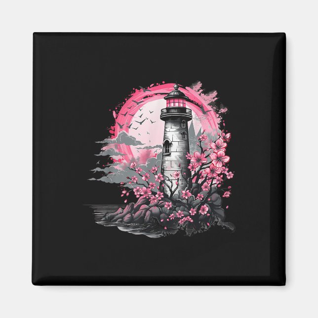 Lighthouse Sailing Sea Beach Boating Seaside House Magnet (Front)