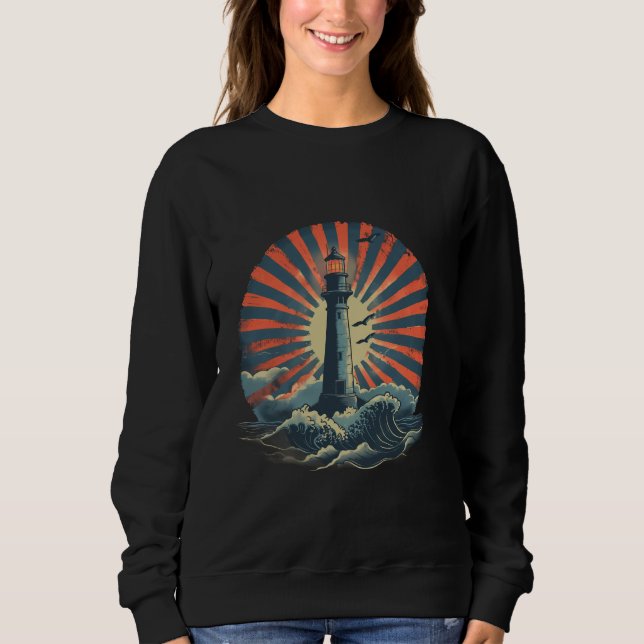 Lighthouse Sailing Sea Beach Boating Seaside House Sweatshirt (Front)