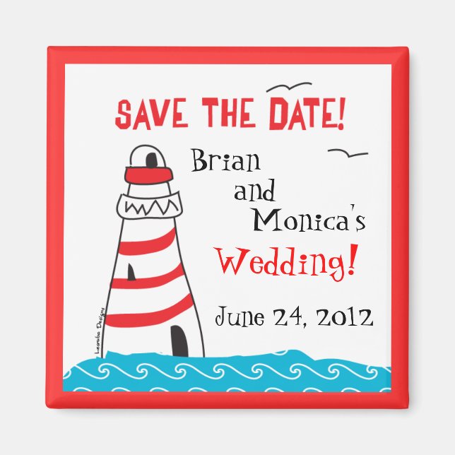 Lighthouse Save the Date Magnet (Front)