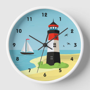 Lighthouse Scene Wall Clock
