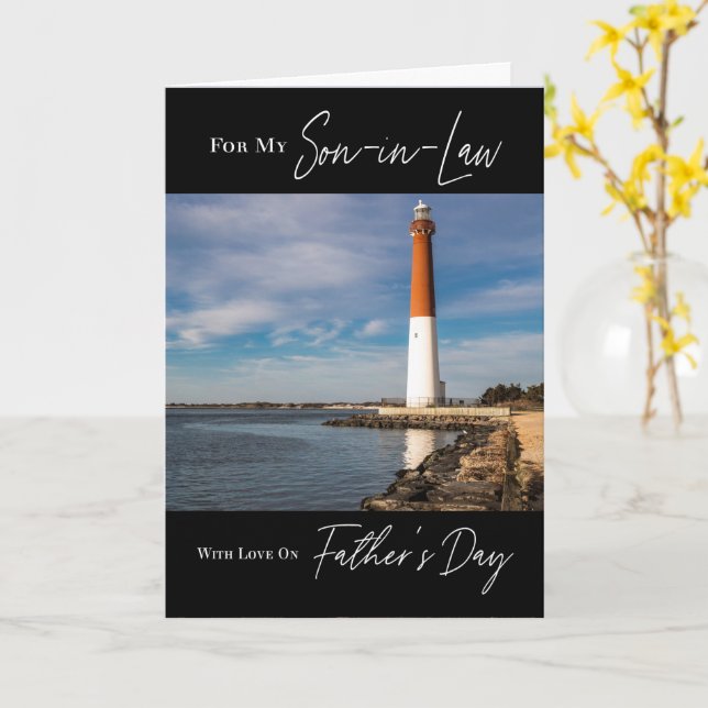 Lighthouse Seascape Father's Day for Son-in-Law Card (Yellow Flower)