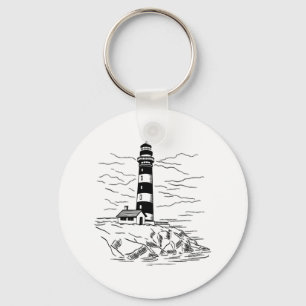 Lighthouse Seaside House Sailing Sea Beach Boating Key Ring