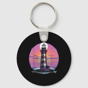 Lighthouse Seaside House Sailing Sea Beach Boating Key Ring