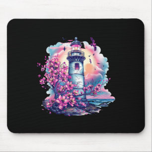 Lighthouse Seaside House Sailing Sea Beach Boating Mouse Pad