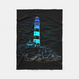 Lighthouse Seaside House Sailing Sea Beach Life Bo Fleece Blanket
