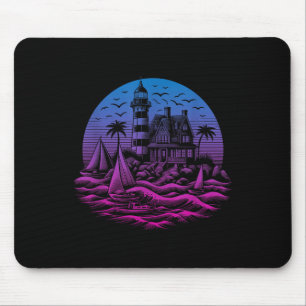 Lighthouse Seaside House Sailing Sea Beach Life Bo Mouse Pad