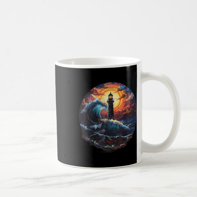 Lighthouse Seaside House Sailing Sea Boating Light Coffee Mug (Right)