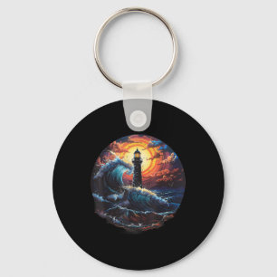 Lighthouse Seaside House Sailing Sea Boating Light Key Ring