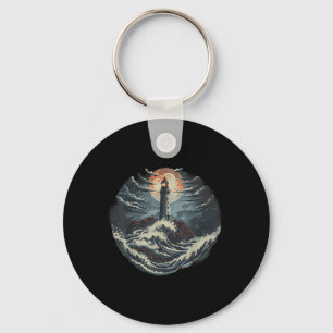 Lighthouse Seaside House Sailing Sea Boating Light Key Ring