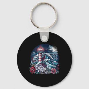 Lighthouse Seaside House Sailing Sea Boating Light Key Ring