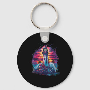 Lighthouse Seaside House Sailing Sea Boating Light Key Ring